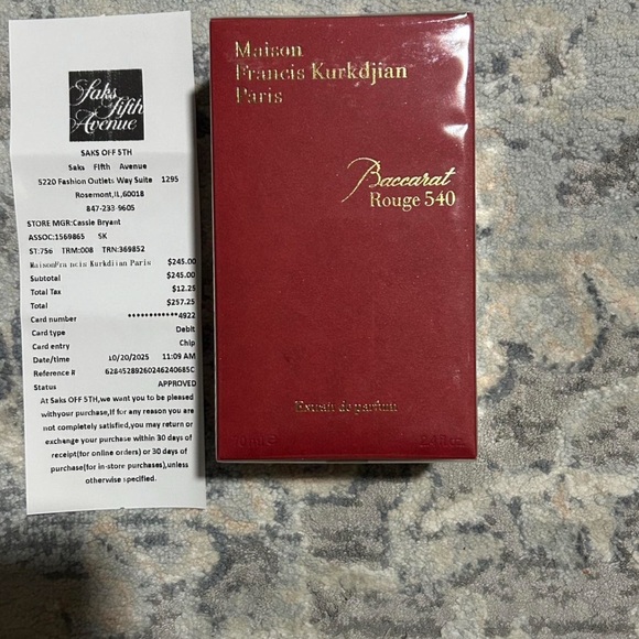 Maison Francis Kurkdjian Other - Maison Francis Kurkdjian Baccarat Rouge 540 Box in Deep Red with Gold Foil